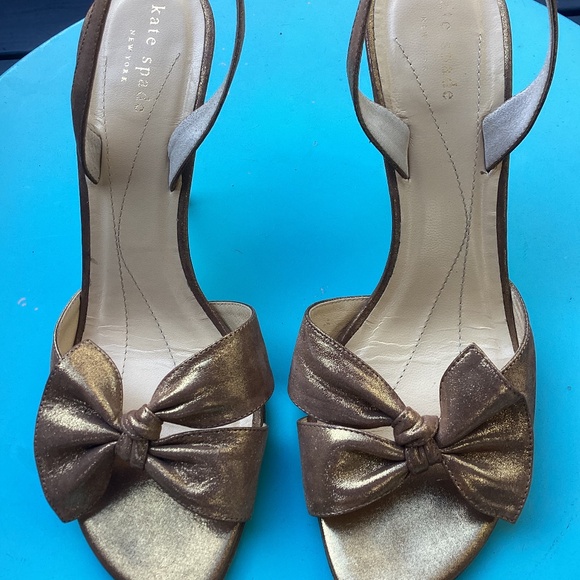 KATE SPADE GOLD 4INCH SLING BACK SANDAL - Picture 2 of 15